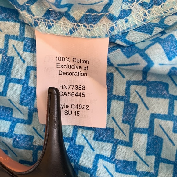 J CREW 100% cotton geometric blue print sleeveless lightweight top LNWOT… - Picture 7 of 11